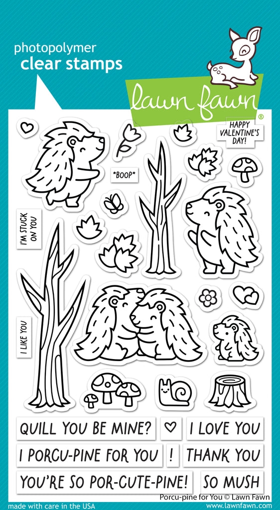 Lawn Fawn Clear Stamp Set - Porcu-pine for You