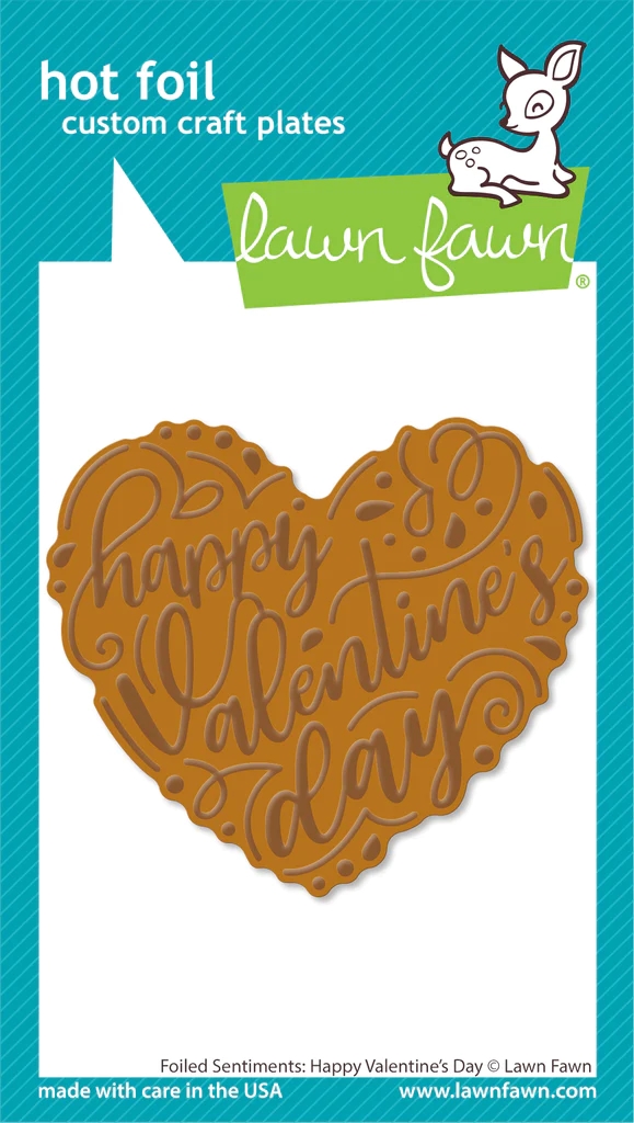 Lawn Fawn Hot Foil Plate - Foiled Sentiments: Happy Valentine\'s Day