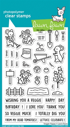 Lawn Fawn Clear Stamp Set - Veggie Happy