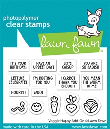 Lawn Fawn Clear Stamp Set - Veggie Happy Add-On