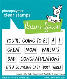 Lawn Fawn Clear Stamp Set - Kanga-rrific Baby Sentiment Add-On