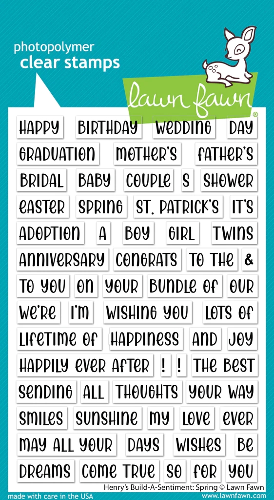 Lawn Fawn Clear Stamp Set - Henry\'s Build-A-Sentiment: Spring