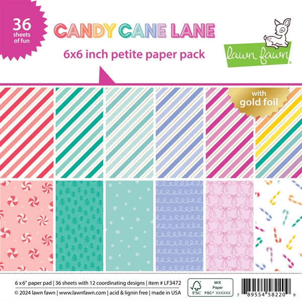 Lawn Fawn Paper Pad 6x6" - Candy Cane Lane