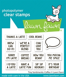 Lawn Fawn Clear Stamp Set - Tiny Sentiments: Coffee Add-On