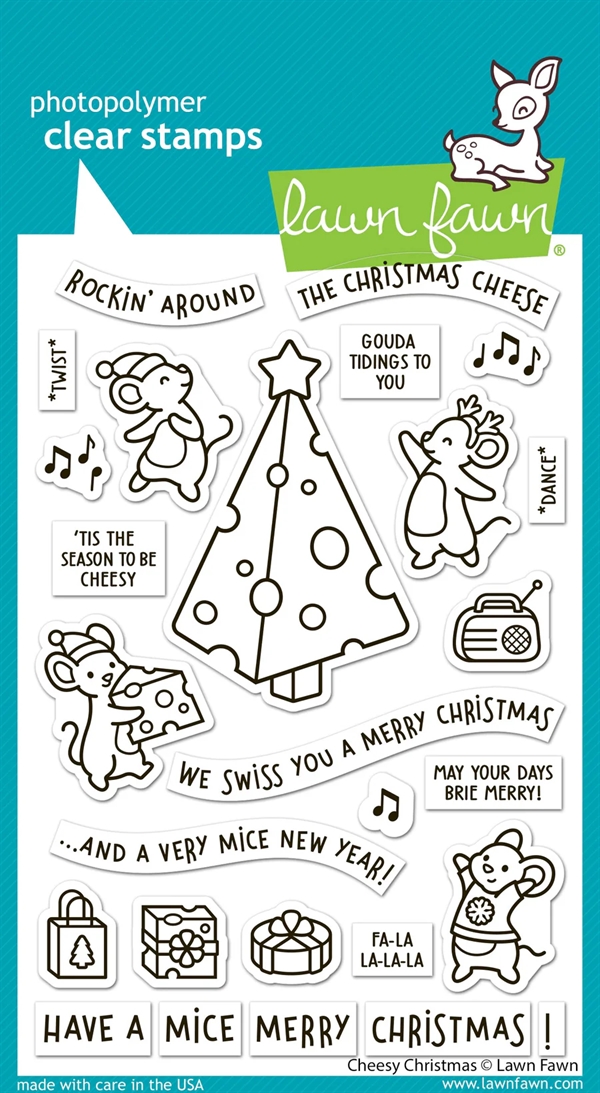 Lawn Fawn Clear Stamp Set - Cheesy Christmas