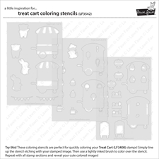 Lawn Fawn Clippings Coloring Stencils - Treat Cart