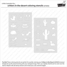 Lawn Fawn Clippings Coloring Stencils - Critters in the Desert