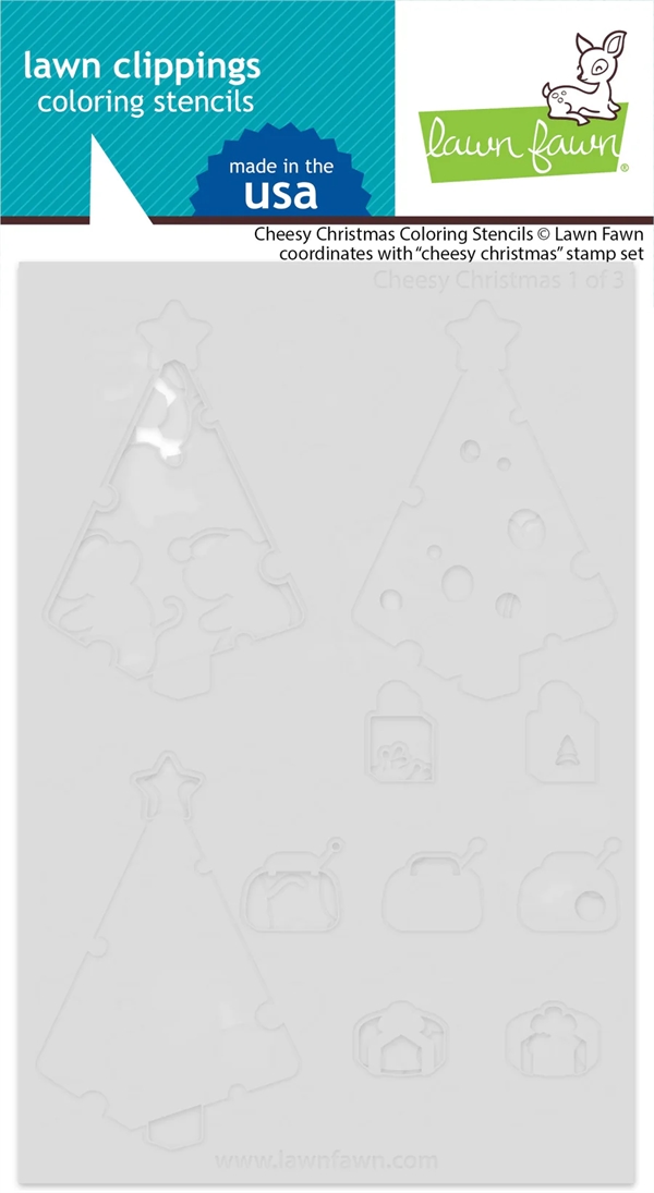 Lawn Fawn Clippings Coloring Stencils - Cheesy Christmas