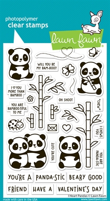 Lawn Fawn Clear Stamp Set - I Heart Pandas