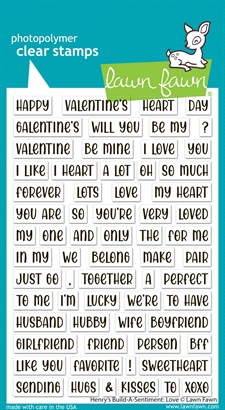 Lawn Fawn Clear Stamp Set - Henry's Build-A-Sentiment: Love