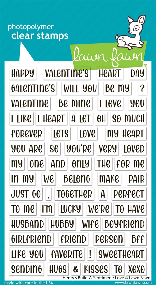 Lawn Fawn Clear Stamp Set - Henry\'s Build-A-Sentiment: Love