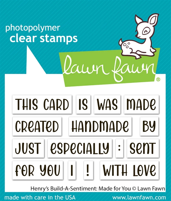 Lawn Fawn Clear Stamp Set - Henry\'s Build-A-Sentiment: Made for You