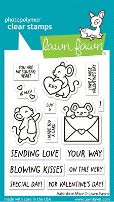 Lawn Fawn Clear Stamp Set - Valentine Mice