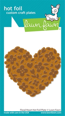 Lawn Fawn Hot Foil Plate - Floral Heart