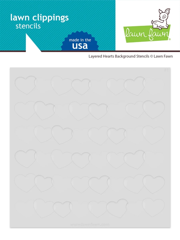 Lawn Fawn Clipping Stencil - Layered Hearts Background