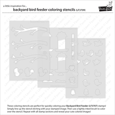 Lawn Fawn Clippings Coloring Stencils - Backyard Bird Feeder
