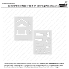 Lawn Fawn Clippings Coloring Stencils - Backyard Bird Feeder Add-On