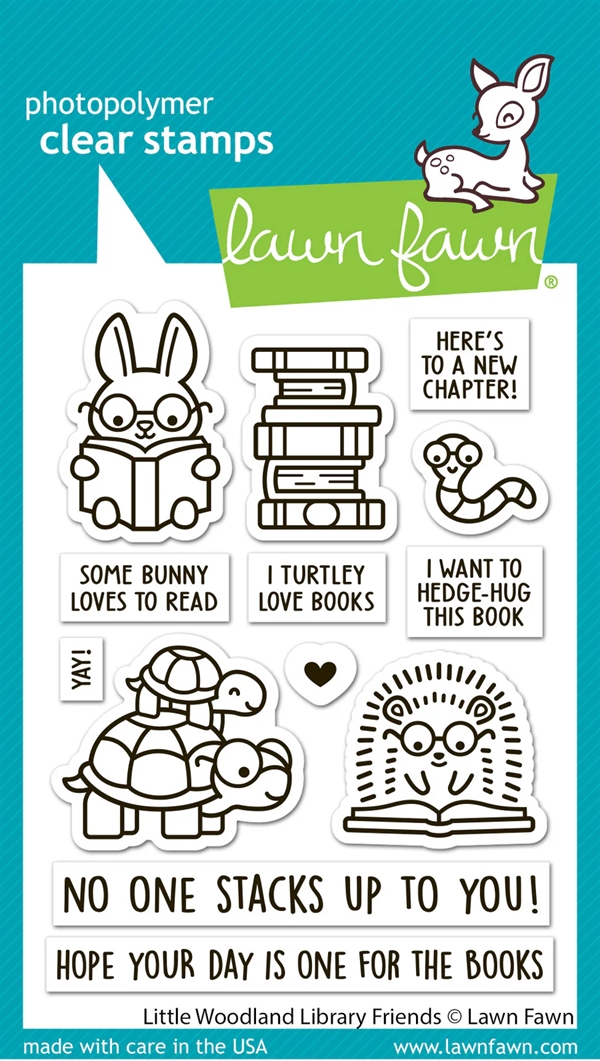 Lawn Fawn Clear Stamp Set - Little Woodland Library Friends