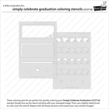 Lawn Fawn Clippings Coloring Stencils - Simply Celebrate Graduation