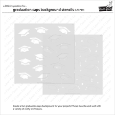 Lawn Fawn Clipping Stencil - Graduation Caps Background