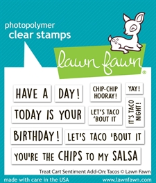 Lawn Fawn Clear Stamp Set - Treat Cart Sentiment Add-On: Tacos