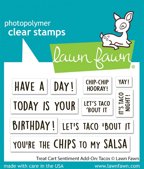 Lawn Fawn Clear Stamp Set - Treat Cart Sentiment Add-On: Tacos