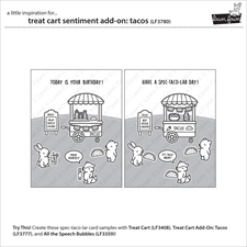 Lawn Fawn Clear Stamp Set - Treat Cart Sentiment Add-On: Tacos