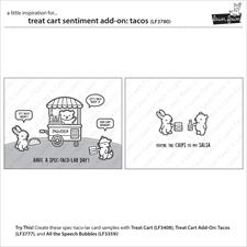 Lawn Fawn Clear Stamp Set - Treat Cart Sentiment Add-On: Tacos