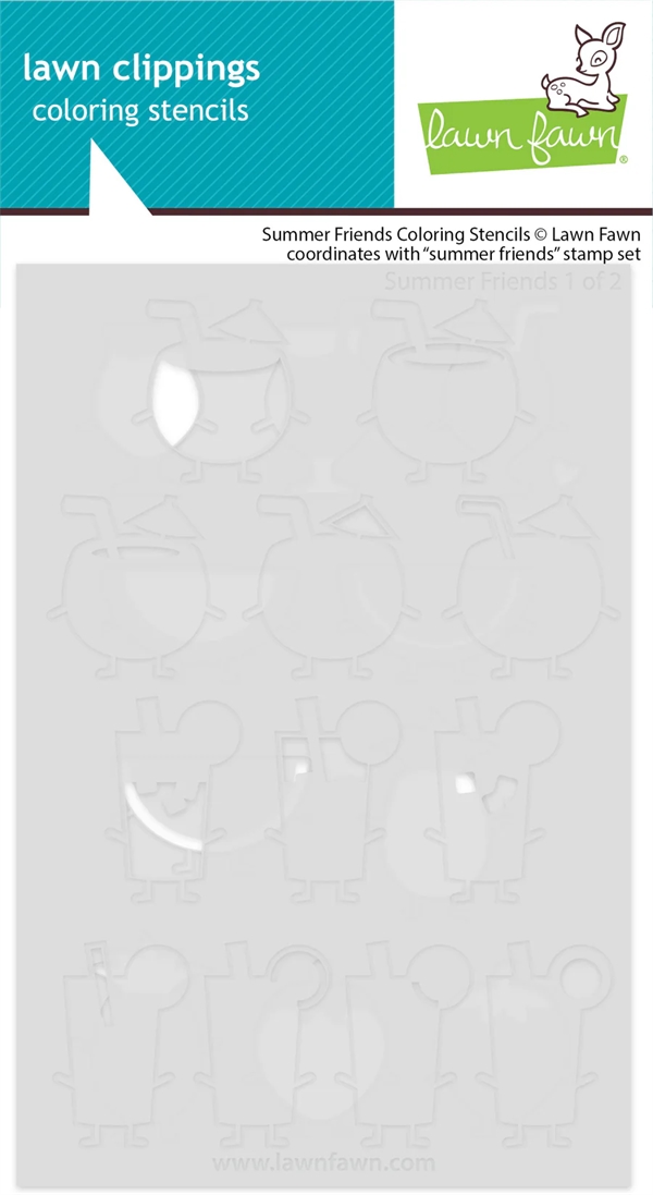 Lawn Fawn Clippings Coloring Stencils - Summer Friends