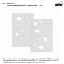 Lawn Fawn Clippings Coloring Stencils - Summer Friends