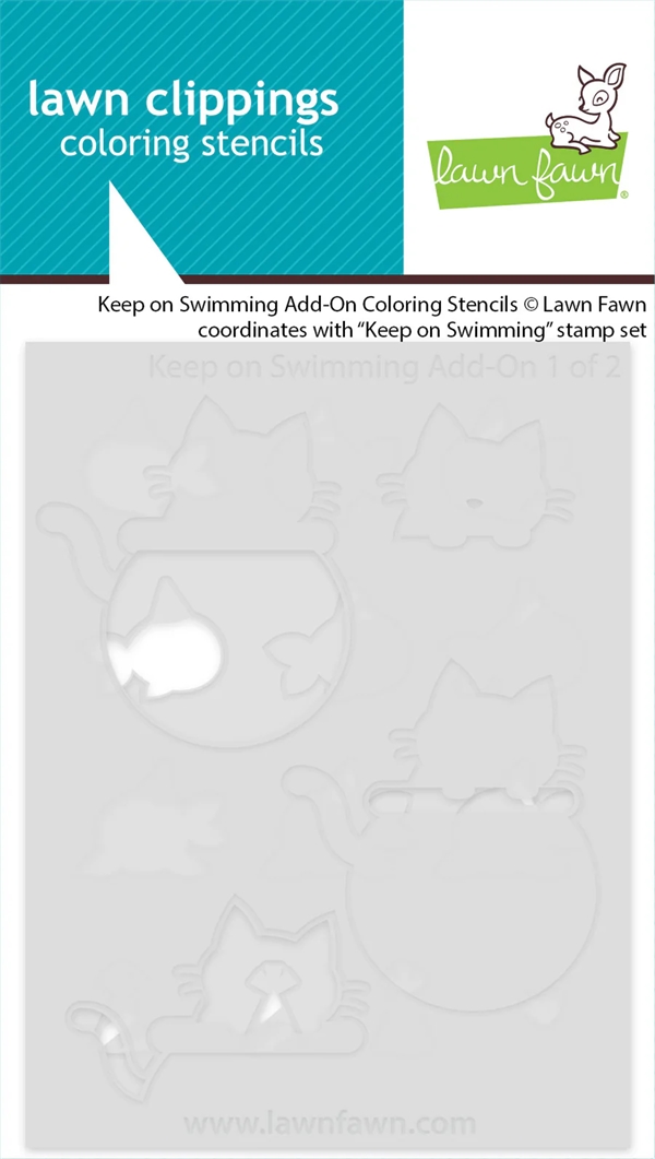 Lawn Fawn Clippings Coloring Stencils - Keep on Swimming Add-On