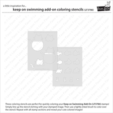 Lawn Fawn Clippings Coloring Stencils - Keep on Swimming Add-On