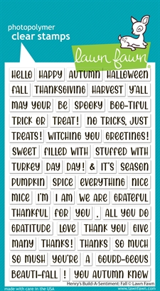 Lawn Fawn Clear Stamp Set - Henry's Build-a-Sentiment: Fall