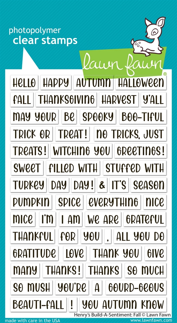 Lawn Fawn Clear Stamp Set - Henry\'s Build-a-Sentiment: Fall