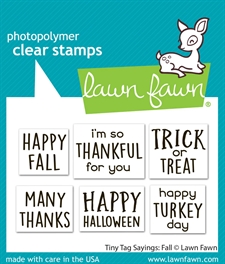 Lawn Fawn Clear Stamp Set - Tiny Tags Sayings: Fall