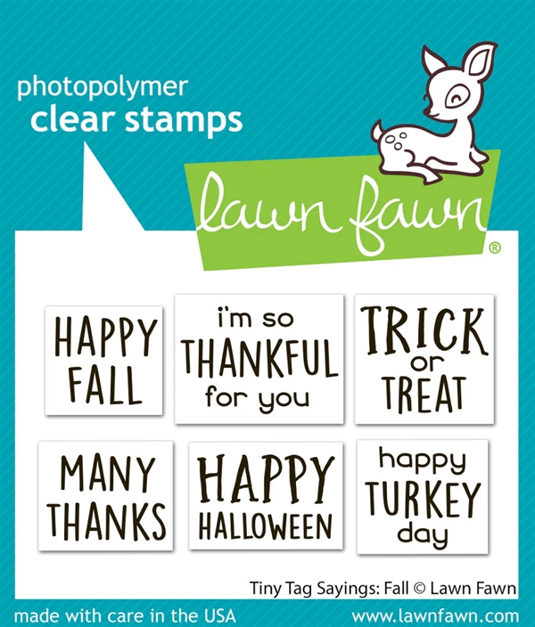 Lawn Fawn Clear Stamp Set - Tiny Tags Sayings: Fall