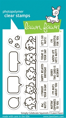 Lawn Fawn Clear Stamp Set - Simply Celebrate Squirrels
