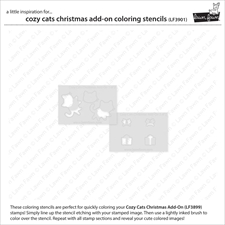 Lawn Fawn Clippings Coloring Stencils - Cozy Cats Christmas Add-on