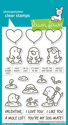 Lawn Fawn Clear Stamp Set - A Mole Lot of Love