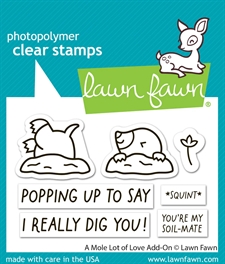 Lawn Fawn Clear Stamp Set - A Mole lot of Love Add-On