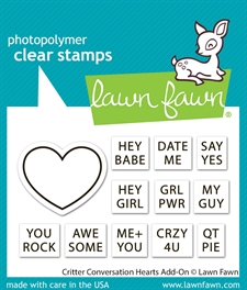 Lawn Fawn Clear Stamp Set - Critter Conversation Hearts Add-On