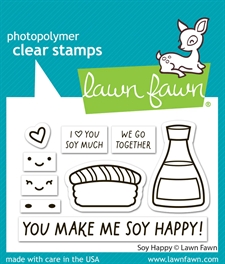 Lawn Fawn Clear Stamp Set - Soy Happy