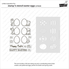 Lawn Fawn Clear Stamp & Stencil Set - Stamp\'n Stencil Easter Eggs