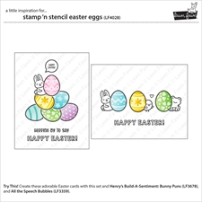 Lawn Fawn Clear Stamp & Stencil Set - Stamp\'n Stencil Easter Eggs
