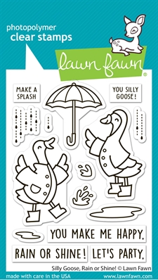 Lawn Fawn Clear Stamp Set - Silly Goose, Rain or Shine!