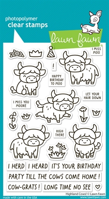 Lawn Fawn Clear Stamp Set - Highland Cows!