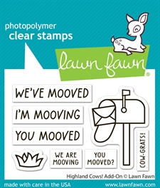 Lawn Fawn Clear Stamp Set - Highland Cows! Add-On (mailbox) 