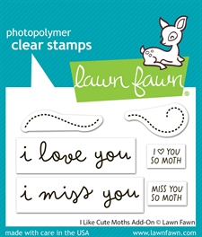 Lawn Fawn Clear Stamp Set - I Like Cute Moths Add-On