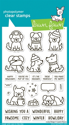 Lawn Fawn Clear Stamp Set - Cozy Dogs