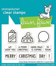 Lawn Fawn Clear Stamp Set - Crazy Dog Christmas Add-On